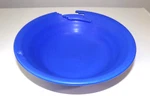 Studio Art Pottery Signed Altered Geometric Cut Fold Clay Bowl Cobalt Blue. Fixed Price $99.00.