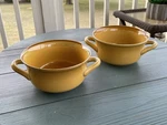 Williams Sonoma Farmhouse Soup Bowls Double Handle Mustard Yellow- Set Of 2. Fixed Price $59.99.
