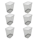 Ybm Home Steel Silver Mesh Rectangular Open Top Waste Basket 3 Gallon 6 Pack. Fixed Price $89.15.