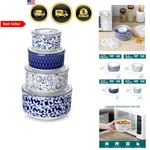 Ceramic Nesting Bowls With Lids Set Of 4, Serving For Food Storage, Pre.... Fixed Price $79.30.