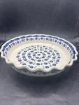 Vintage Handmade Polish Pottery Stoneware Scalloped Fluted Pie Bake Dish 10. Fixed Price $85.00.