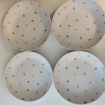 Lot Of 4 Threshold 10 Dinner Bowls Melamine Summer Set Pastel Polka Dots Pasta. Fixed Price $29.99.
