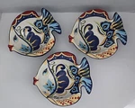 Espana Lifestyle Bocca Fish Bowl Serving Dishes Set Of 3 Handcrafted Colorful 8". Fixed Price $58.00.