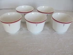 Lenox Decor Rittenhouse Square-red Band Rim- Bouillon Cups/bowls-set Of 5. Fixed Price $46.39.