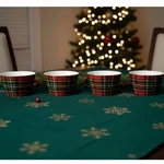 222 Fifth Wexford Dessert Bowls, Set Of 4, Red Plaid Design Dinnerware. Fixed Price $28.00.