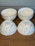 (6) Anthropologie Suite One Studio Mimira Lindsay Emery Cereal Bowls Gold Specks. Fixed Price $59.99.