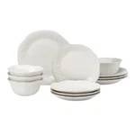 Lenox French Perle White Groove 12-PIECE Dinner Salad Plate Bowl Set New Box. Fixed Price $129.99.