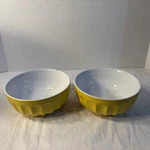 Vibrant Yellow Cypress Home Mixing Bowl Ceramic 7 1/4" Diameter 3 1/2 -set. Fixed Price $25.00.