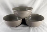 Thompson Pottery Soup Cereal Bowls Mocha Taupe Brown 6.25" Dia. Set Of 3. Fixed Price $14.99.