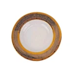 Wallace Porcelain Aegean Soup Bowl Gold Silver Basketweave Border Bangladesh. Fixed Price $37.59.