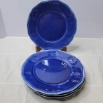 Le Cadeaux Melamine Maroccan Blue 9" Dinner Plates Scalloped Edge Set Of 4. Fixed Price $34.99.