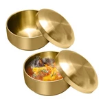 2PCS 304 Stainless Steel Rice Bowls Gold Metal With Lid Double Layer Anti-sca.... Fixed Price $27.96.