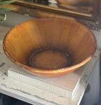 Xl 16" Clay Art Wood Salad Bowl Hand-turned Thailand 2005 Dough. Fixed Price $49.00.