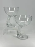 2 Bormioli Rocco Jerba Footed Dessert Dish Ice Cream Cup Clear Glasses Italy Vtg. Fixed Price $24.00.