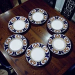 Vietri Italy Ceramic Salad Plates 8" Set Of 6 Cobalt Blue Scroll Round Pattern. Fixed Price $107.96.
