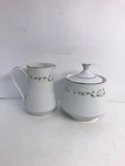 Sheffield Elegance Sugar Bowl With Lid And Creamer Set #502H Platinum Trim. Fixed Price $24.95.