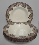 Wedgwood Plymouth Brown (williams Sonoma) 9-1/2" Rim Soup Bowls Sets Of Five. Fixed Price $98.95.