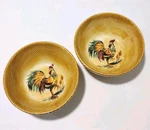 French Rooster Tabletops Unlimited Textured Cereal Soup Bowls 7" Hand Painted. Fixed Price $39.50.