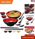 Unbreakable Ramen Bowl Set With Chopsticks And Spoon: 2 Large Japanese Style .... Fixed Price $62.55.