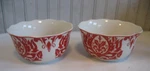 S/2 Muse Red 222 Fifth 5 3/4" Bowls Damask Soup Cereal Dip 2008-1016 Condiment. Fixed Price $23.65.