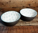 Pfaltzgraff Pad Print Grey Aqua 6 Bowl Cereal Soup Set Of 2 Textured. Fixed Price $19.95.