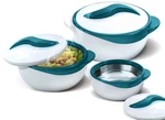 Pinnacle 3 Piece Thermo Dish Hot Or Cold Casserole Serving Bowls With Lids Turqu. Fixed Price $67.90.