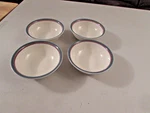 Pfaltzgraff Juniper Set Of 4 Cereal Bowls..green & Mauve Bands. Fixed Price $17.99.
