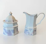 Savoir Vivre Celina White Ceramic Creamer And Sugar Bowl Y0010 Octagonal. Fixed Price $24.63.