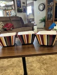 Pampered Chef Simple Additions 4.5" Square Striped Serving Bowl Retired - Set 3. Fixed Price $19.99.