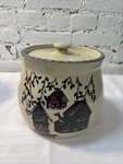 Home And Garden Party 1996 Stoneware Birdhouse 7" Cookie Jar Canister With Lid. Fixed Price $31.95.