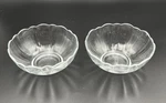 2-ARCOROC Arcade Bengale 4 Nappy Clear Glass Small Berry/dessert/prep Bowl Set. Fixed Price $10.00.