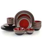 Gibson Elite Caf Versailles 16 Piece Double Bowl Dinnerware Set - Red. Fixed Price $91.94.