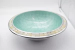 Julia Knight Sky Blue Enamel Bowl Mother Of Pearl Inlay Aluminum Serving Decor. Fixed Price $59.46.