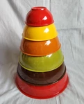 Vintage Crate & Barrel Zak Designs Set Of 6 Melamine Nesting Mixing Bowls. Fixed Price $78.00.
