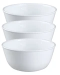Corelle Livingware Set Of 3 Winter Frost White 28 Oz Vitrelle Glass Soup & Cerea. Fixed Price $37.31.
