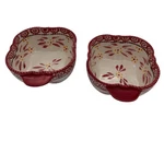Temp-tations By Tara Old World Cranberry Red 16OZ Ceramic Ramekin Bowls Set Of 2. Fixed Price $20.00.
