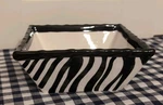 Zebra Earthenware Bowl Roscher & Co. 6 3/4" Square Black White Collection. Fixed Price $14.99.