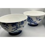 Portobello By Inspire Cereal Bowls Set Of 2 White Blue Floral Fine Bone China. Fixed Price $31.50.