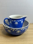 Antique Villeroy & Boch Dresden Saxony 6802 Blue Creamer Pitcher And Bowl. Fixed Price $42.95.