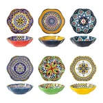 Henxfen Lead Ceramic Bowls Set Of 6, 20 Oz Colorful Soup & Cereal - Boho. Fixed Price $61.28.