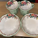 The Pioneer Woman Painted Meadows 7.27-INCH Floral Green Cereal Bowl Cups.. Fixed Price $39.00.
