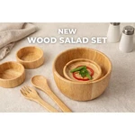 The Cellar Rubberwood 7 Piece Salad Bowl Set Wooden Serving New. Fixed Price $30.00.