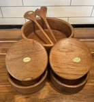 Gailstyn-sutton Genuine Teak Wood Vintage Salad Bowl Set 7 Pc Thailand. Fixed Price $75.00.