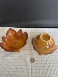 Better Home And Gardens 2 Ceramic Maple Leaf Small Bowl 5.5" Golden Honey Brown. Fixed Price $24.20.