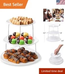 Elegant Minimalist 3-TIER Party Tray With Collapsible Storage White Finish. Fixed Price $23.99.