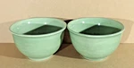 Tabletops Gallery Corsica Green Soup Cereal Bowls 6" Round Hand Painted Set Of 2. Fixed Price $19.99.