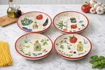 Williams Sonoma Tuscan Vegetable Pasta Bowls Set 4 Portugal Olive Oil 10. Fixed Price $39.59.