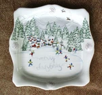 Juliska Berry & Thread North Pole Snack Tray Dish 5.5" Holiday Portugal New. Fixed Price $25.00.