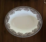 Williams Sonoma Plymouth Wedgwood Brown Oval Vegetable Serving Bowl 9 3/4" Nwt. Fixed Price $48.00.