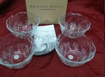 Princess House Fantasia 4 Crystal Scalloped Bowls 5273. Fixed Price $59.95.